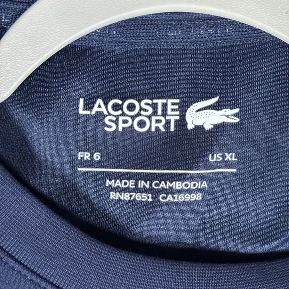 Lacoste Sport Navy Crewneck Sweatshirt FR 6 / US XL - Picture 5 of 6